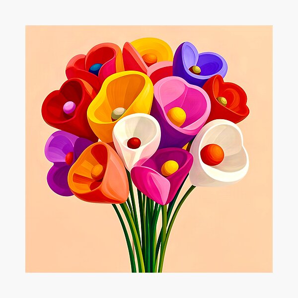 Item preview, Colorful Calla Lily Bouquet  designed and sold by Vicky Brago-Mitchell®.