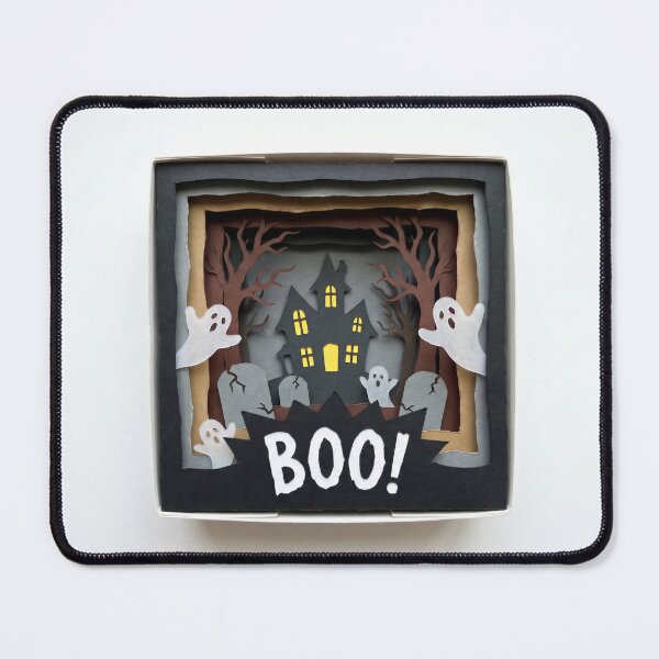 Artikelvorschau, Niedliches Diorama aus mehrlagigem Papier: Geister im Spukhaus – BUH! entworfen und verkauft von GlueGunEnergy.