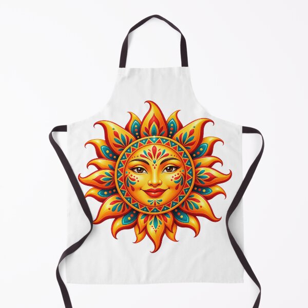 Artikelvorschau, Colorful Folk Art Sun Face entworfen und verkauft von syotos-ai.