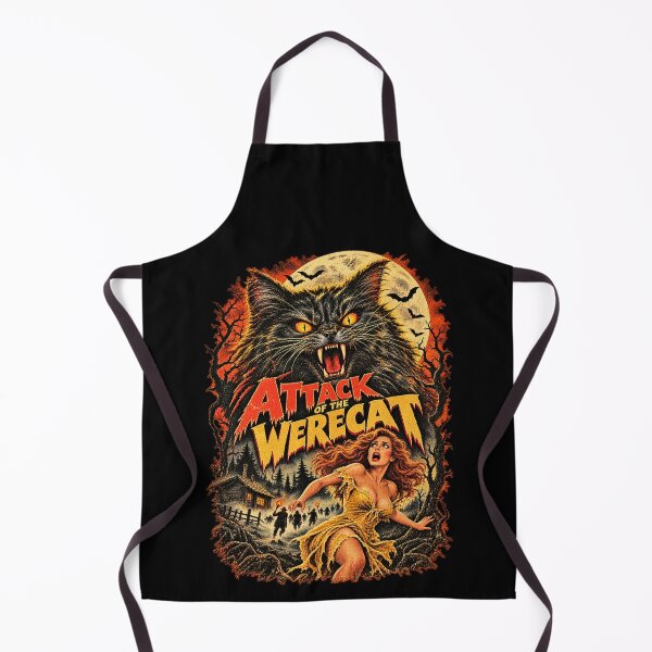 Artikelvorschau, Attack of the Werecat – Funny Vintage Monster Horror Halloween entworfen und verkauft von GrimCuteStudio.