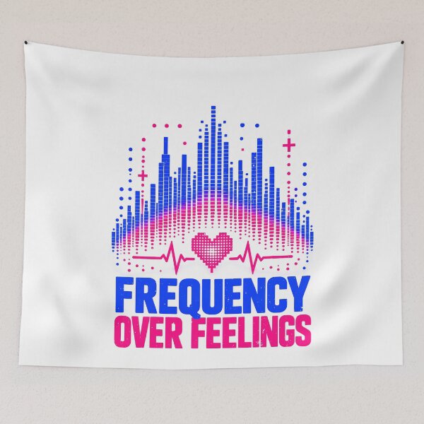 Item preview, Funny Frequency Over Feelings Mental Wellness Music Humor Art designed and sold by elderberry.