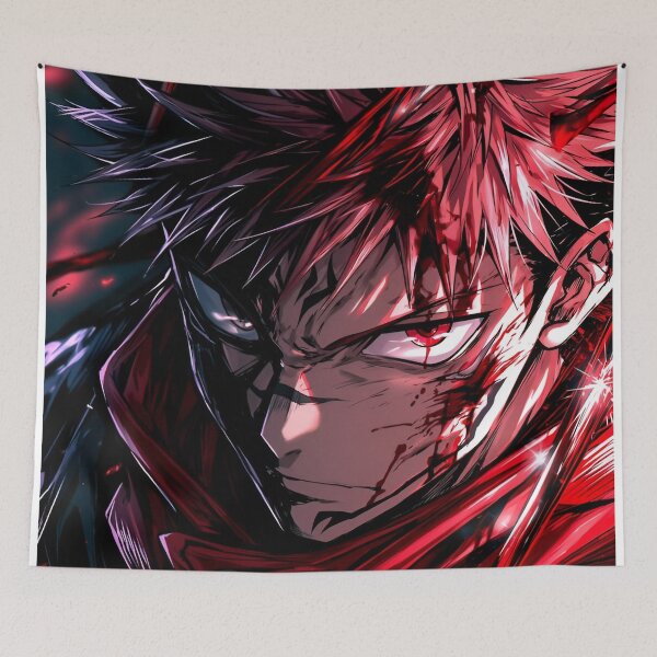 Item preview, Crimson Shadow Warrior – Dark Anime-Inspired Red Energy Fighter designed and sold by Dyan4.
