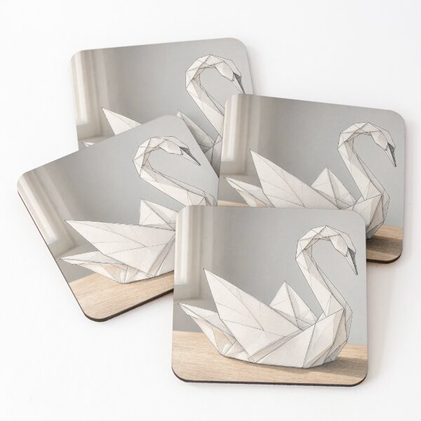 Item preview, Geometric Origami Swan White Paper designed and sold by BlueBerry45.