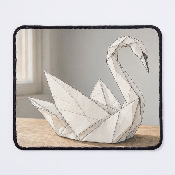 Item preview, Geometric Origami Swan White Paper designed and sold by BlueBerry45.