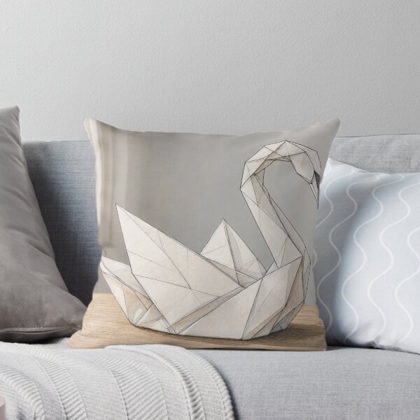 Item preview, Geometric Origami Swan White Paper designed and sold by BlueBerry45.