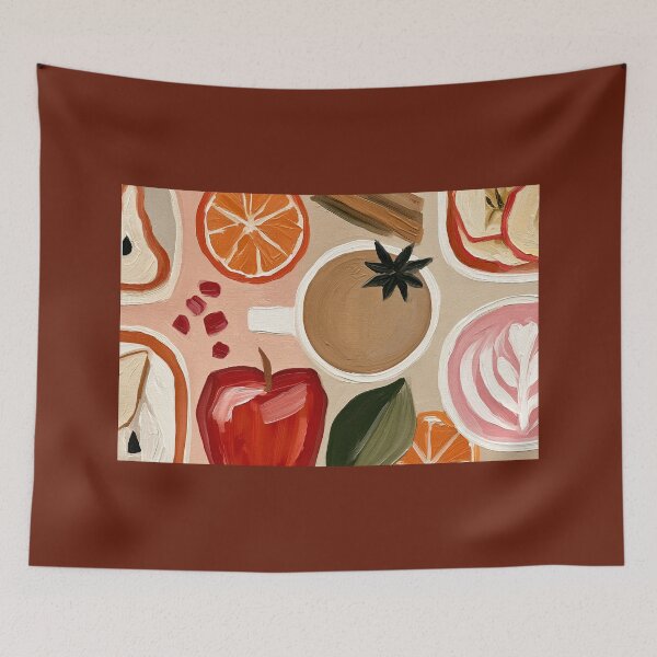 Item preview, Cozy Autumn Coffee with Oranges and Apples in a Vibrant Still Life of Warm Seasonal Colors designed and sold by OlfactoART Studio.