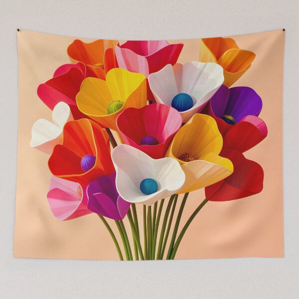 Item preview, Vibrant Bouquet of Colorful Flowers designed and sold by Vicky Brago-Mitchell®.