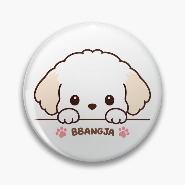 Item preview, BBANGJA Cute Minimal Puppy – Kawaii White Dog Line Art designed and sold by Windy-market.