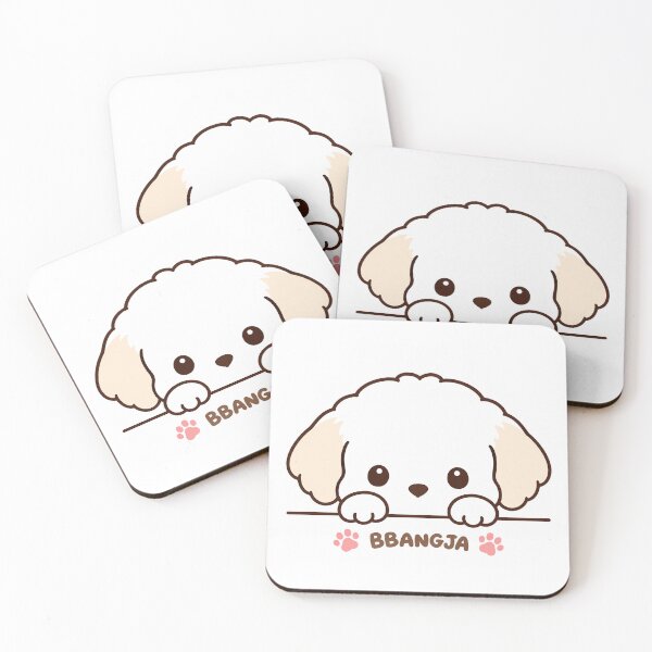 Item preview, BBANGJA Cute Minimal Puppy – Kawaii White Dog Line Art designed and sold by Windy-market.