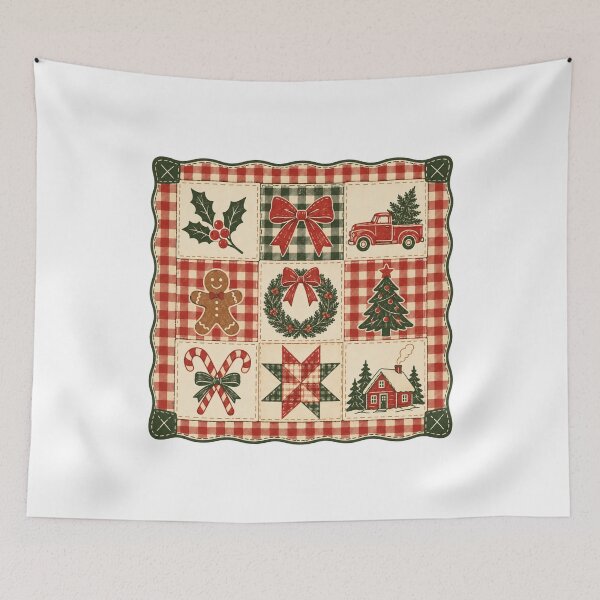 Item preview, Patchwork navideño designed and sold by CampAndCoast.
