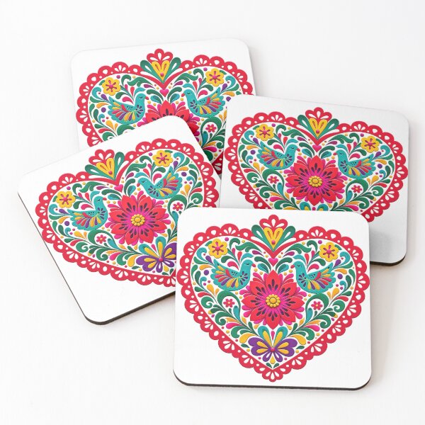 Item preview, Floral Folk Art Heart designed and sold by syotos-ai.