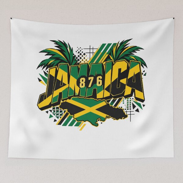 Artikelvorschau, Jamaika 876 Jamaikanische Flagge Inselstolz entworfen und verkauft von freshwear design.