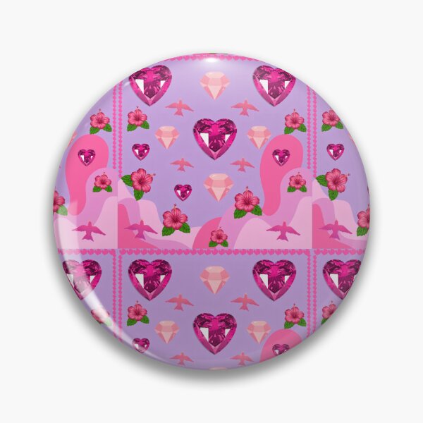 Item preview, Glamorous Pink Gems and Tropical Flowers Pattern designed and sold by Azurart2.