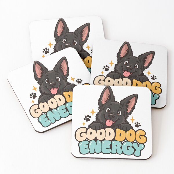 Item preview, Good Dog Energy- Black German shepherd illustration  designed and sold by Mere & Co.