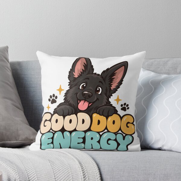 Item preview, Good Dog Energy- Black German shepherd illustration designed and sold by Mere & Co.