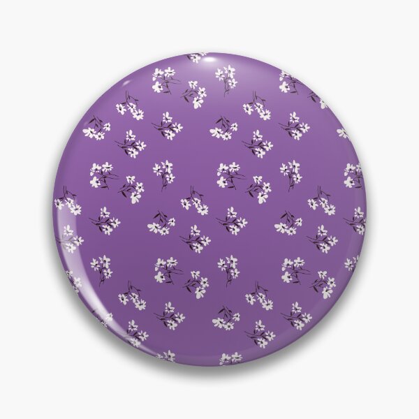 Item preview, White Sprig Flowers Purple Pattern designed and sold by SmyrnaArtGalery.