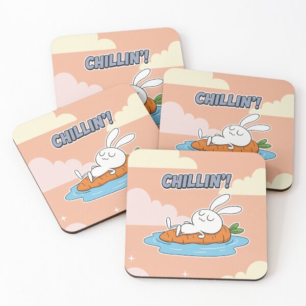 Item preview, 'Chillin'!' Bunny on Carrot Float Cartoon designed and sold by Taridesign.
