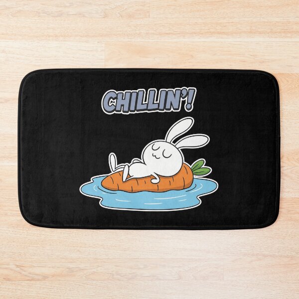 Item preview, 'Chillin'!' Bunny on Carrot Float Cartoon designed and sold by Taridesign.