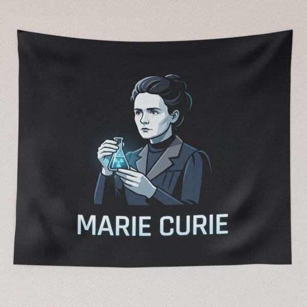 Item preview, Marie Curie Glowing Flask Scientist Portrait    designed and sold by Owcomm.