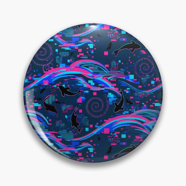 Item preview, Glitch Wave — Cyber Japanese Wave Pattern | Hashola Designs designed and sold by Hashola Designs.