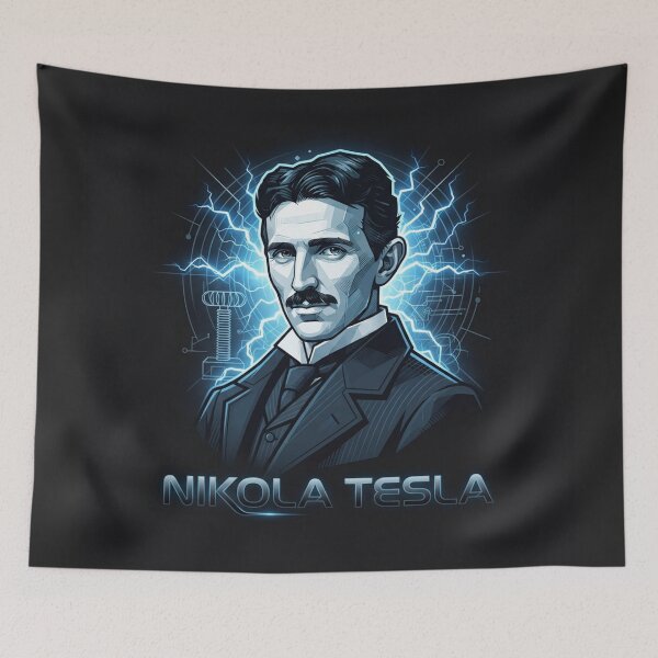 Item preview, Nikola Tesla Electric Genius Portrait designed and sold by Owcomm.