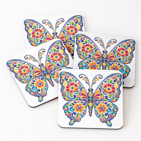 Item preview, Floral Folk Art Butterfly designed and sold by syotos-ai.