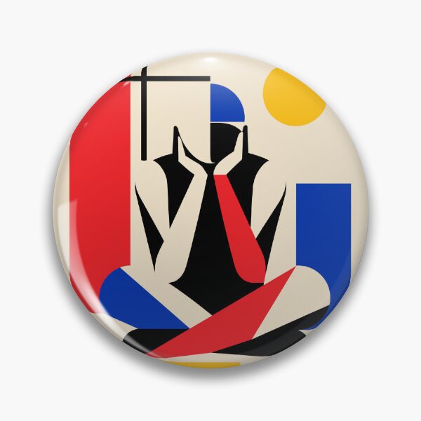 Item preview, Stillness — Bauhaus Meditative Figure in Geometric Calm designed and sold by RamyGallery.