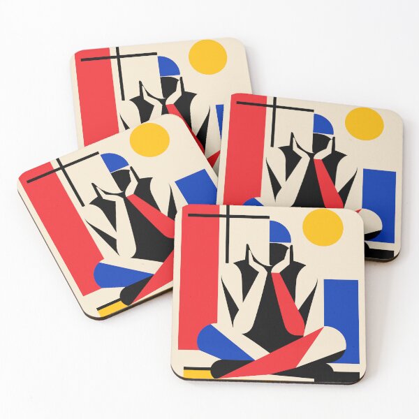 Item preview, Stillness — Bauhaus Meditative Figure in Geometric Calm designed and sold by RamyGallery.