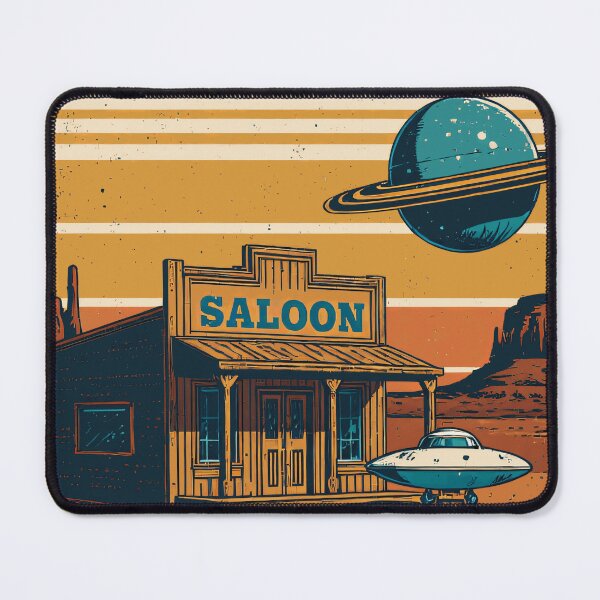 Item preview, Space Saloon UFO Wild West Retro Sci Fi Desert designed and sold by Stupid Shirts.