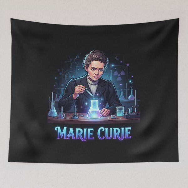 Item preview, Marie Curie Glowing Laboratory Science Historical Portrait designed and sold by Owcomm.