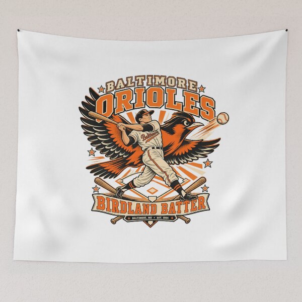 Aperçu de l'œuvre Emblème de baseball Birdland Batter des Orioles de Baltimore créée et vendue par Dresut.