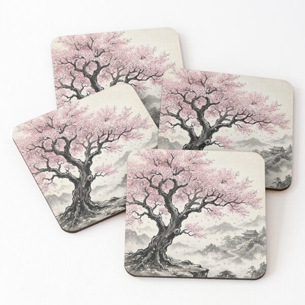 Item preview, Mystical Ink Wash Cherry Blossom Tree In Full Bloom designed and sold by iris-festival.