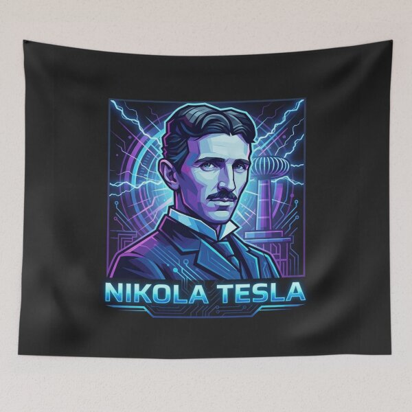 Item preview, Nikola Tesla Electric Genius Portrait Illustration designed and sold by Owcomm.