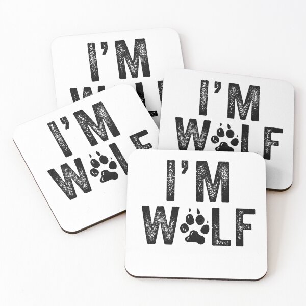 Aperçu de l'œuvre JE SUIS UN LOUP - Typographie rustique vieillie avec empreinte de patte créée et vendue par atlasouchen.