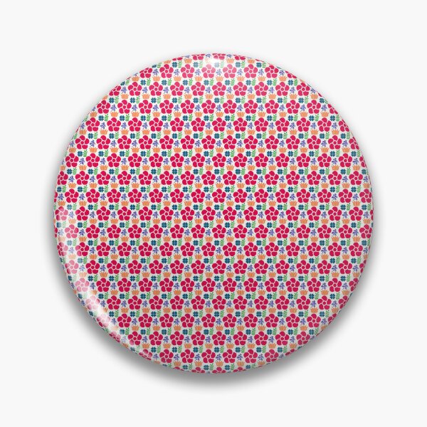 Item preview, Folk Red Orange Garden Flower Pattern designed and sold by SmyrnaArtGalery.