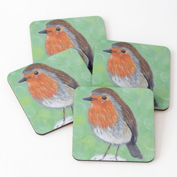 Item preview, Pintura de un petirrojo en un día de nieve designed and sold by Art by Kirsten Sneath.