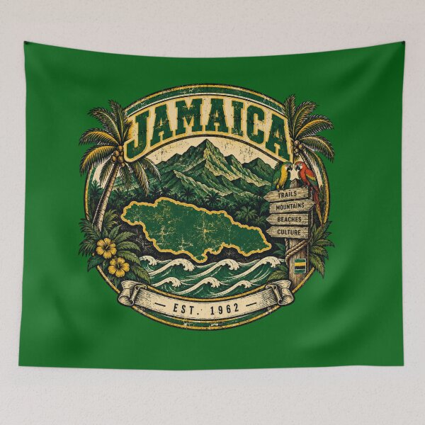 Item preview, Jamaica Est. 1962 Tropical Island Heritage Vintage  designed and sold by freshwear design.