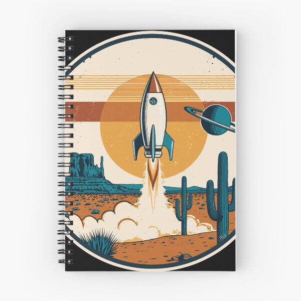 Item preview, Retro Rocket Launch Desert Sunset Vintage Space Age designed and sold by Stupid Shirts.