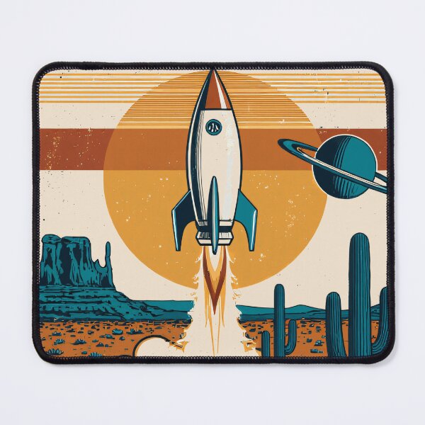 Item preview, Retro Rocket Launch Desert Sunset Vintage Space Age designed and sold by Stupid Shirts.