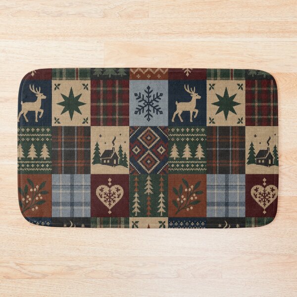 Item preview, Cozy Winter Patchwork Plaid Folk Pattern designed and sold by AliaaSaleh56-.