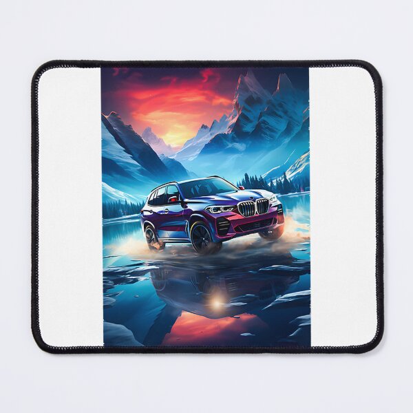 Item preview, Sporty SUV Reflected on Alpine Frozen Lake Scenic Winter Landscape designed and sold by MO7ABIB.