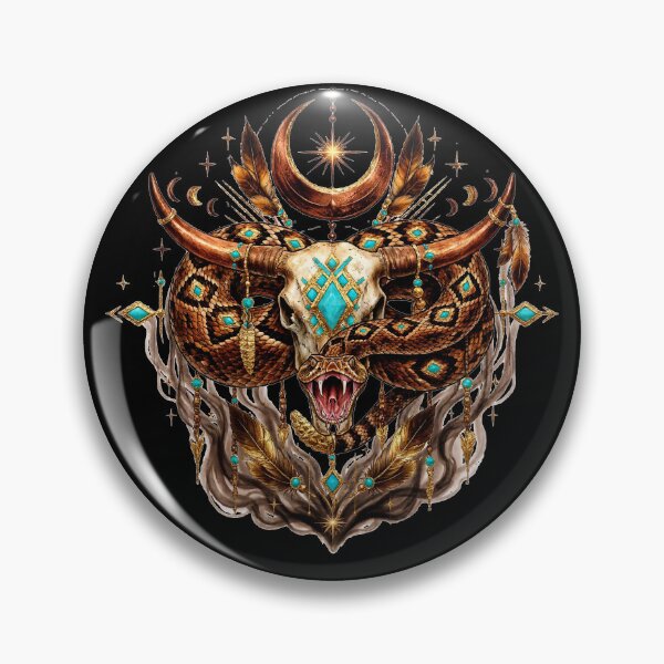 Item preview, Mystical Bull Skull Serpent/Turquoise Southwestern Occult Art designed and sold by Kvllo Collective Co..