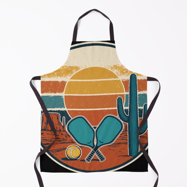 Item preview, Pickleball Desert Sunset Retro Cactus Badge designed and sold by Stupid Shirts.