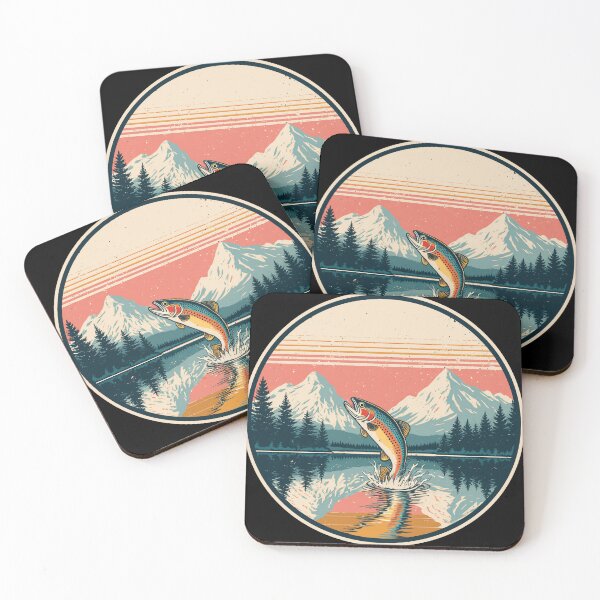 Item preview, Rainbow Trout Mountain Lake Sunrise Fly Fishing designed and sold by Stupid Shirts.