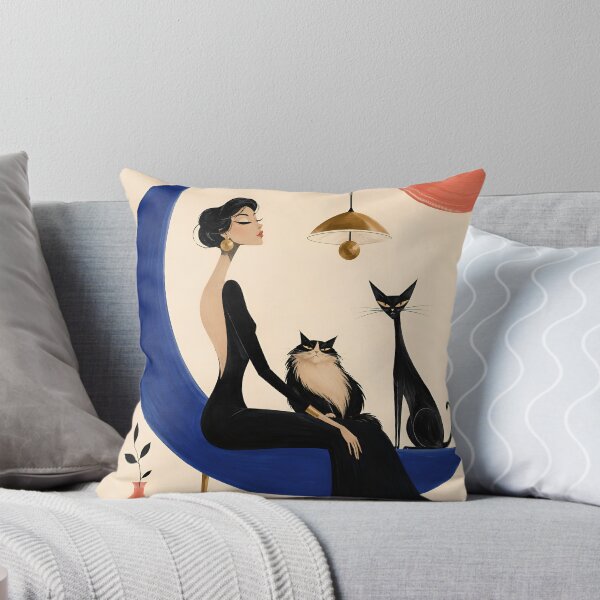 Item preview, Mid Century Cat Lady designed and sold by Mooncalf Market.