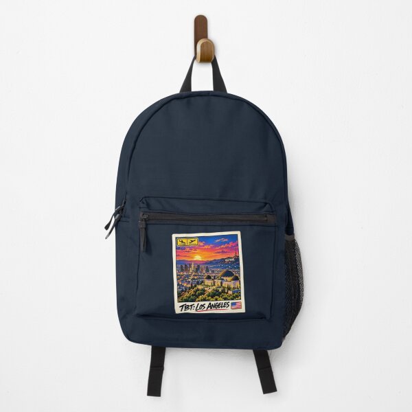 Item preview, TBT Los Angeles Hollywood Sign Griffith Observatory Pop Art Travel Postcard designed and sold by ByJeffro.