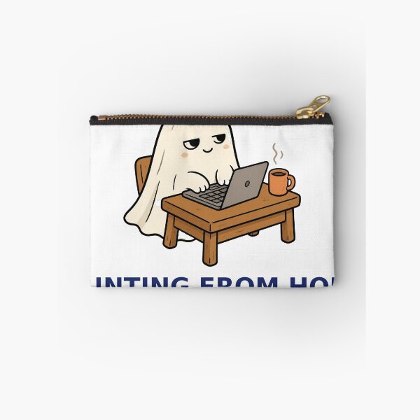 Item preview, Funny Ghost Sticker — Haunting From Home Halloween Laptop Decal designed and sold by ryleemaxwell.