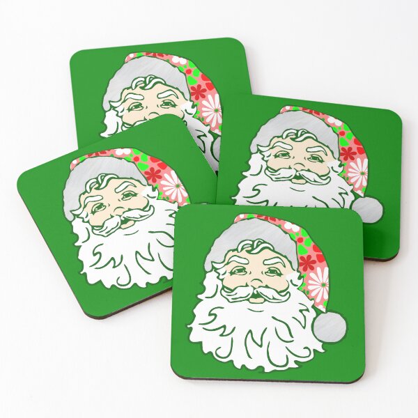 Item preview, vintage christmas groovy 1960s floral santa claus  designed and sold by Gossip Rag.
