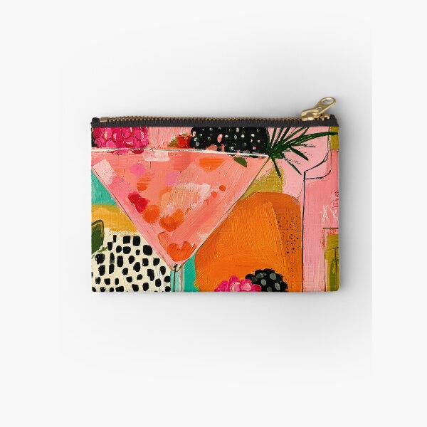 Item preview, Colorful Fruit Cocktail Glass Surrounded by Berries and Leaves in a Vibrant Abstract Composition designed and sold by OlfactoART Studio.