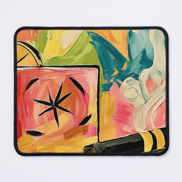 Item preview, Colorful Cocktail and Cigar with Citrus Garnish and Swirling Smoke in a Vibrant Abstract Design designed and sold by OlfactoART Studio.